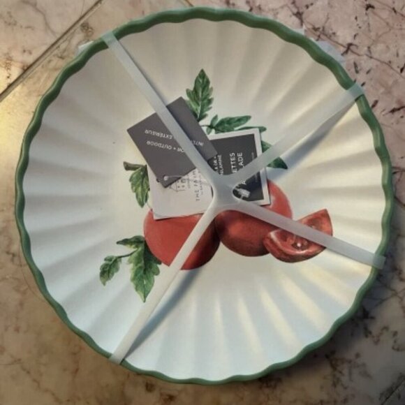 NEW Set of 4 Farmhouse by Rachel Ashwell Melamine Scalloped Salad Plates - Picture 3 of 5